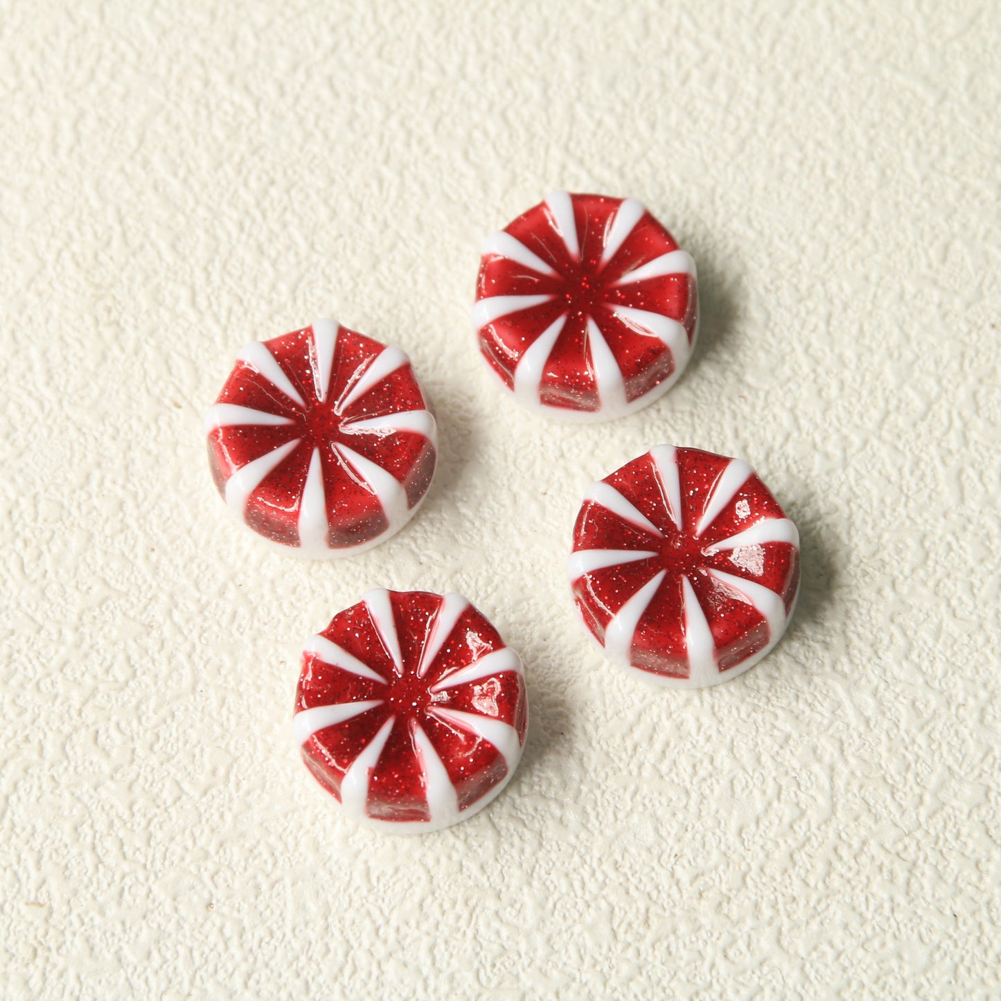 Peppermint candy cabochon - Red and White