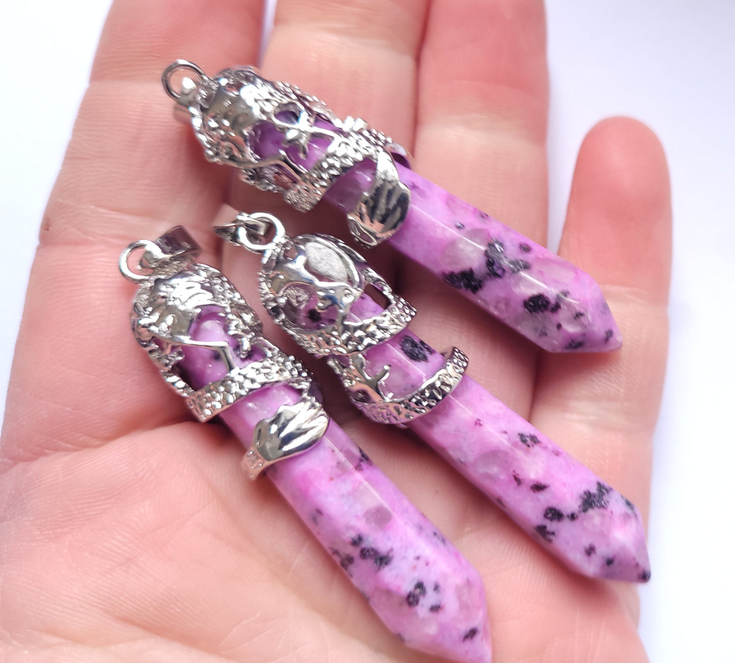 Crystal Pendant - Rhodonite