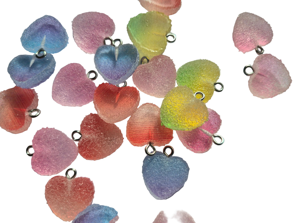 Toned Candy heart charm - Jewellery Making - Fake candy - mixed