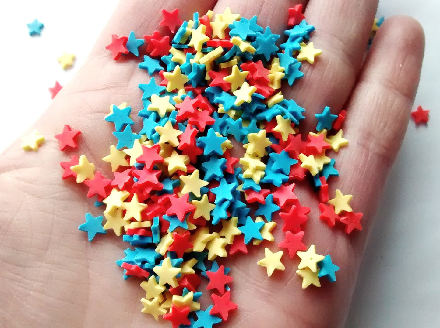 50g/100g polymer clay star sprinkles, BULK BUY, kawaii fimo funfetti charms, decoden craft supplies