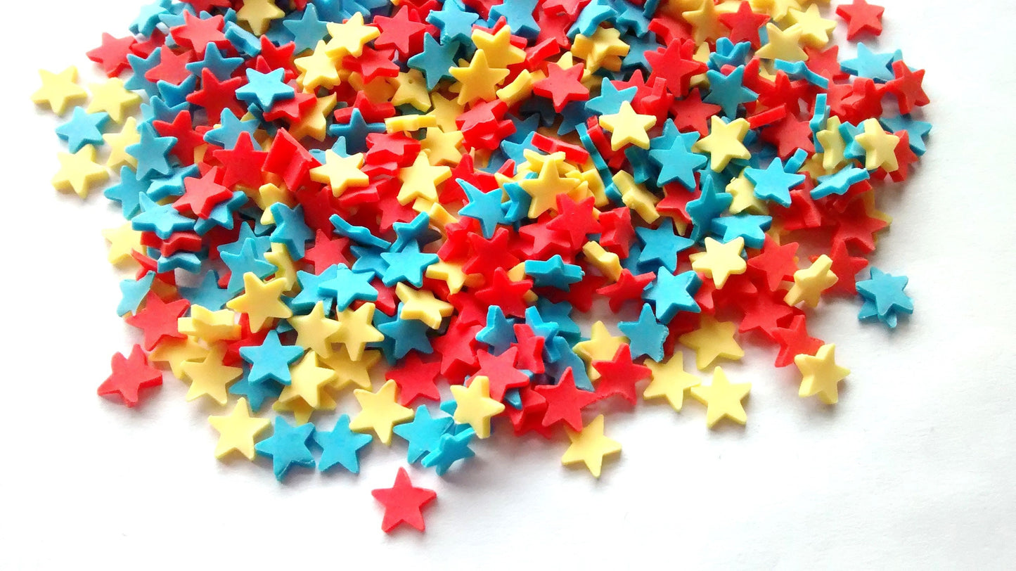 50g/100g polymer clay star sprinkles, BULK BUY, kawaii fimo funfetti charms, decoden craft supplies