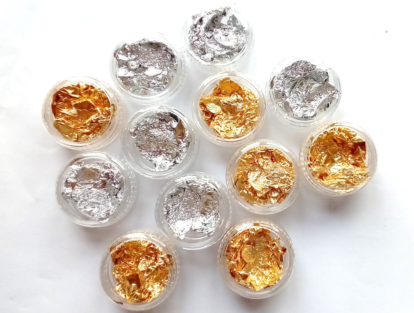Pot of gold leaf - for UV epoxy resin and more - mold creations - kawaii craft supplies, gold foil and silver foil, silver leaf