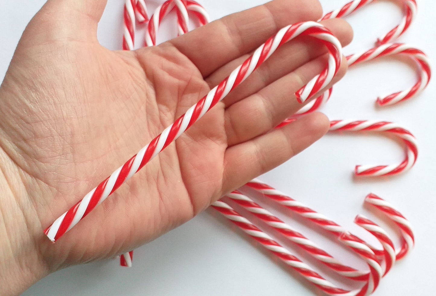 RED AND WHITE Large Christmas candy cane , christmas cabochon craft supplies