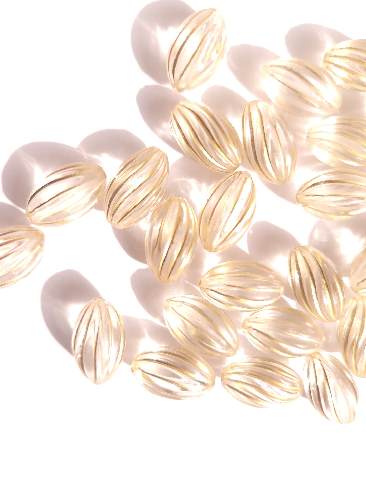 20/50/100pcs acrylic clear and gold beads , jewellery making , craft supplies