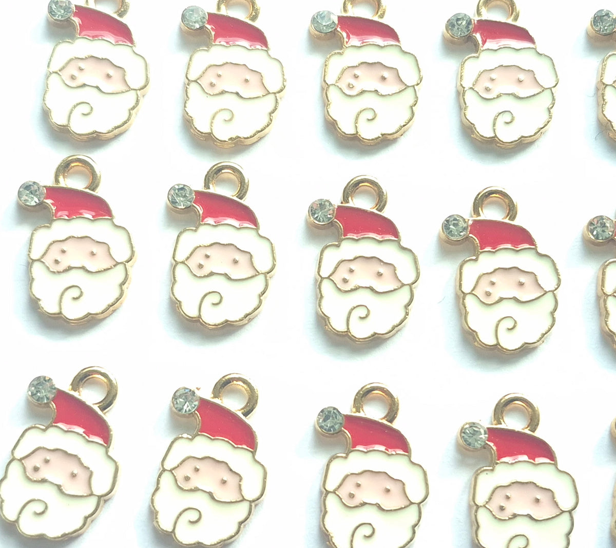 Diamante Santa charm - enamel jewellery charm - christmas charm