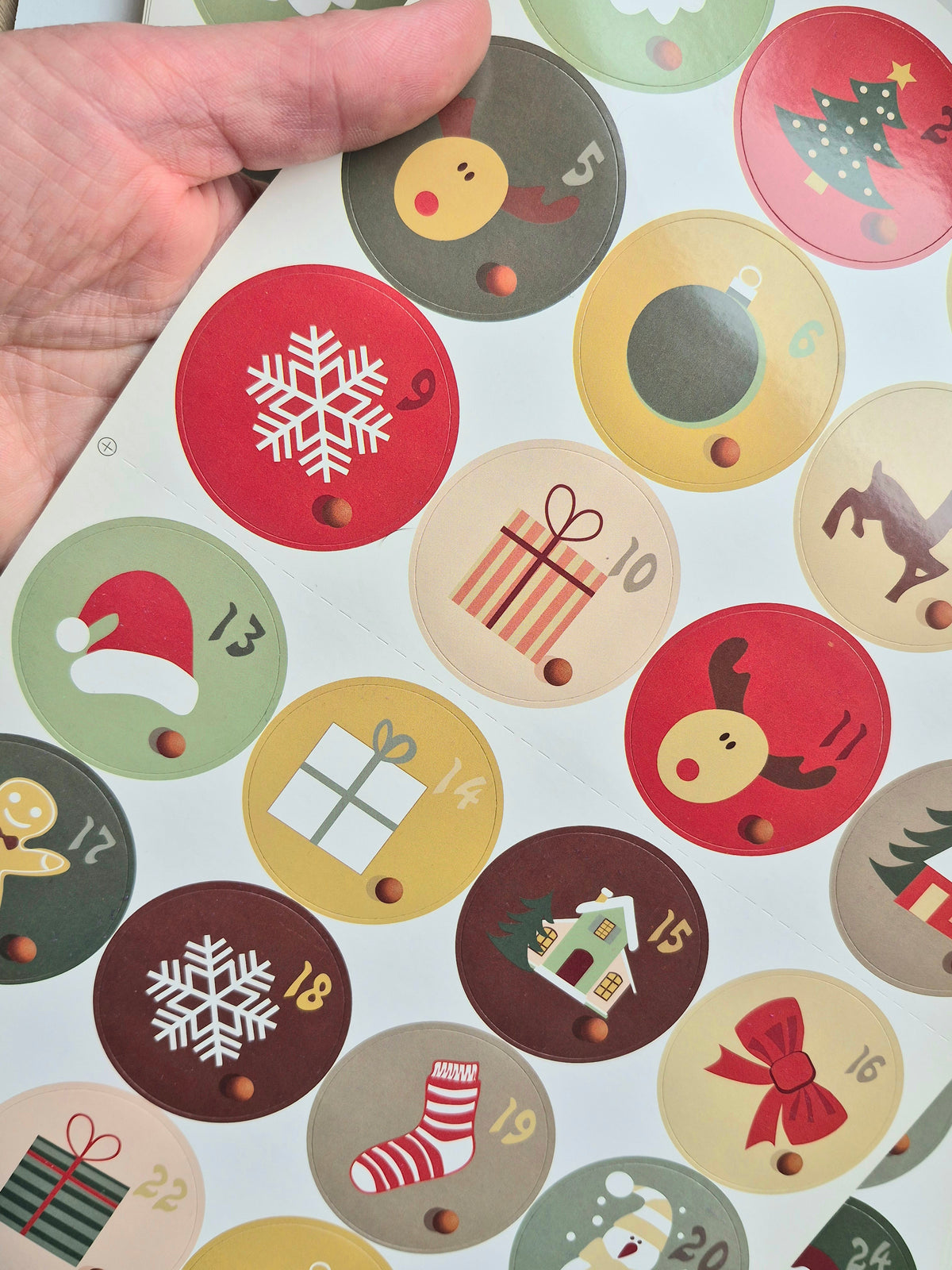 Advent calender Stickers 1-24