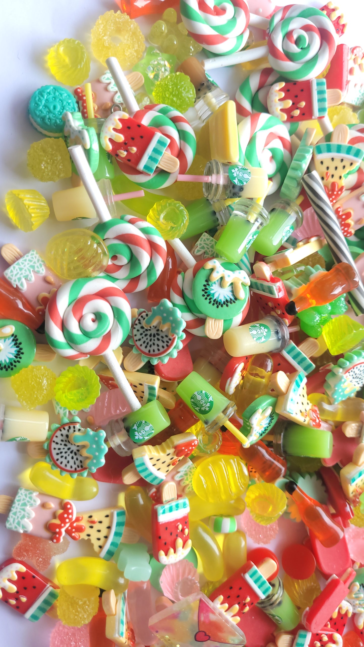 Fruit crush boba tea cabochon mix