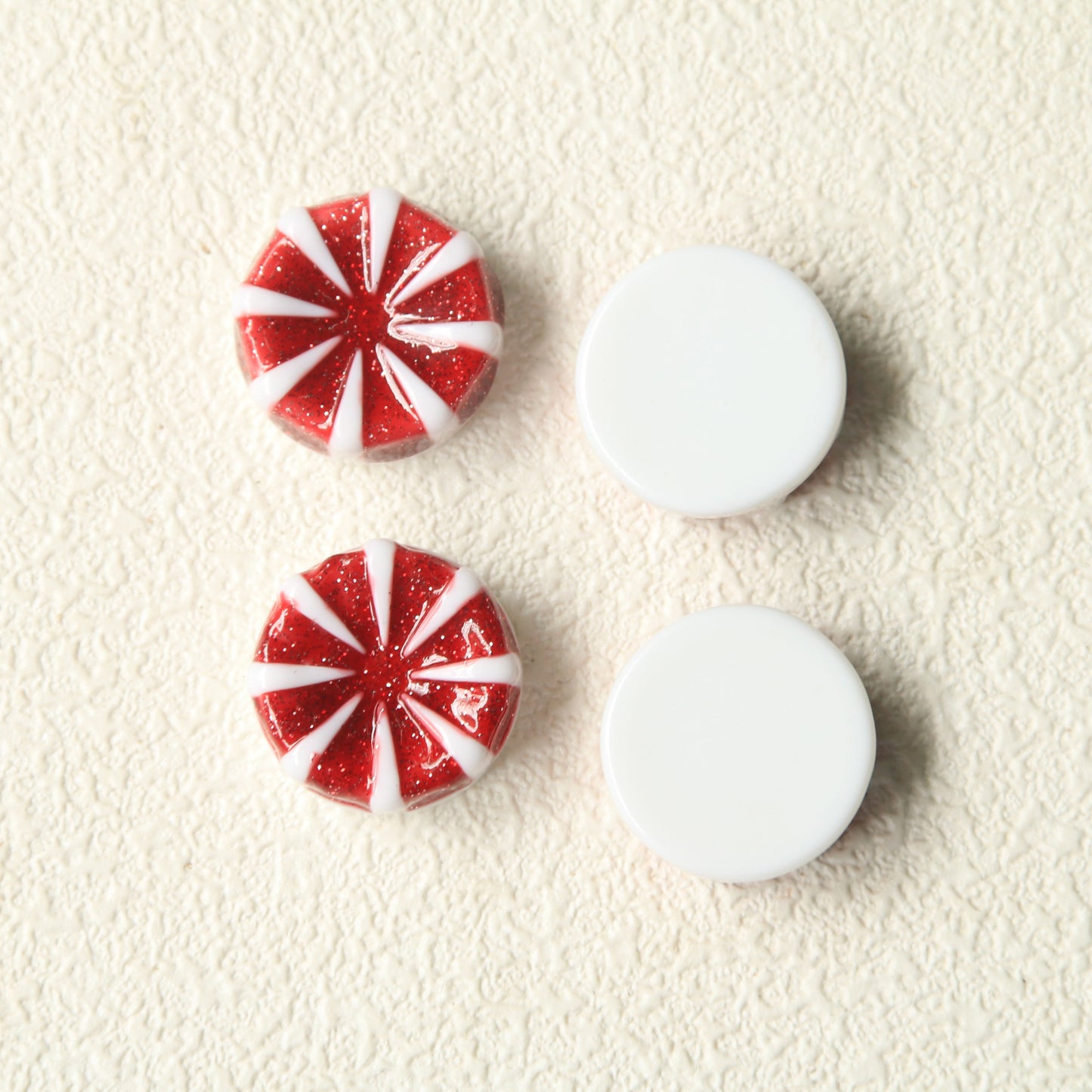 Peppermint candy cabochon - Red and White