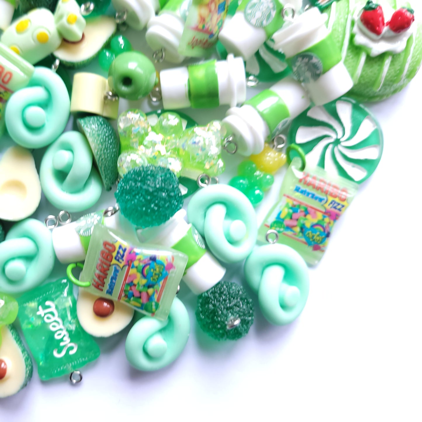 Green Lollipop Charm Mix - Jewellery Making