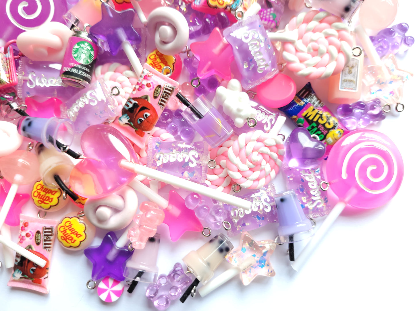 Purple Lollipop Charm Mix - Jewellery Making