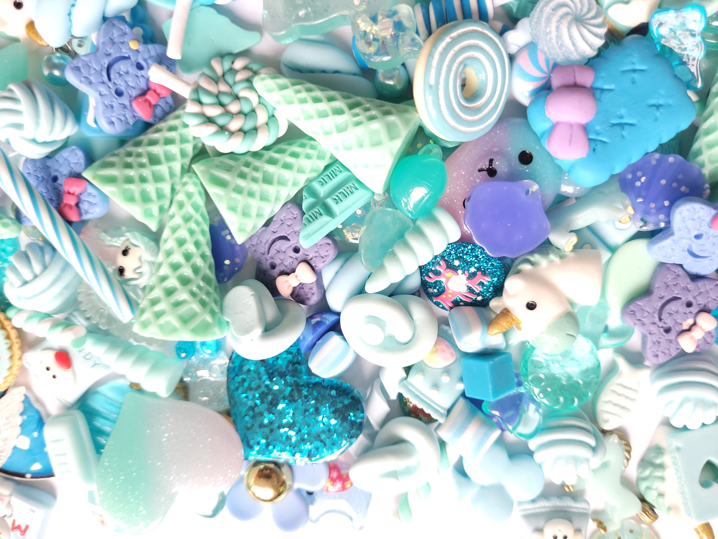 Blue Cabochon Mix - Jewellery Making - Decoden Embellishment Crafts