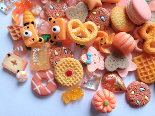 Orange Cabochon Mix - Jewellery Making - Decoden Embellishment Crafts