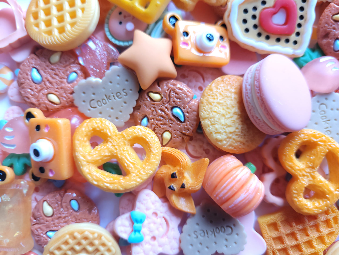 Orange Cabochon Mix - Jewellery Making - Decoden Embellishment Crafts
