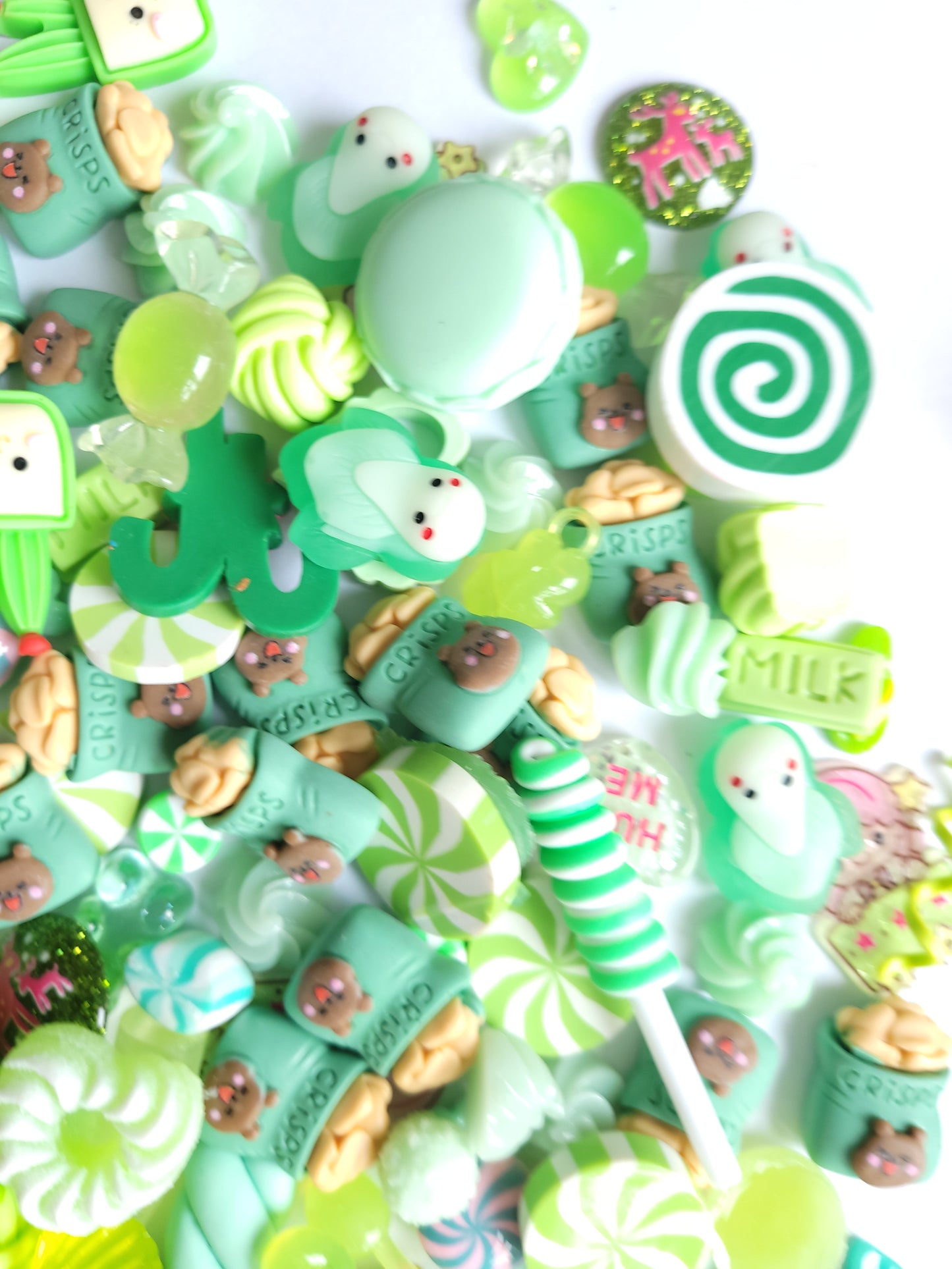 Green Cabochon Mix - Jewellery Making - Decoden Embellishment Crafts