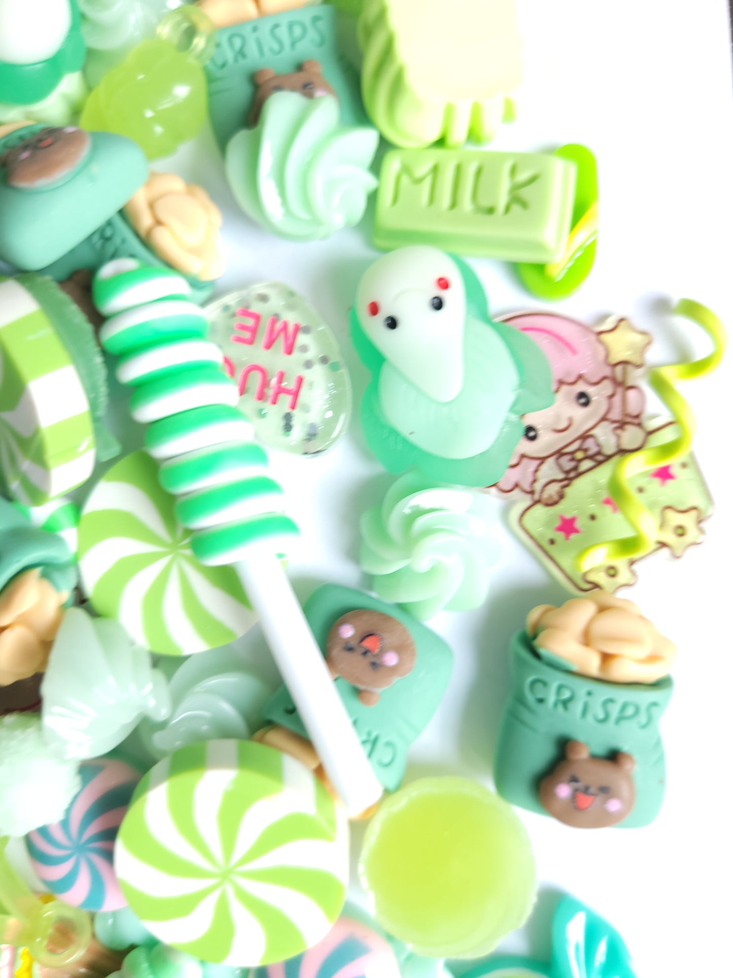 Green Cabochon Mix - Jewellery Making - Decoden Embellishment Crafts