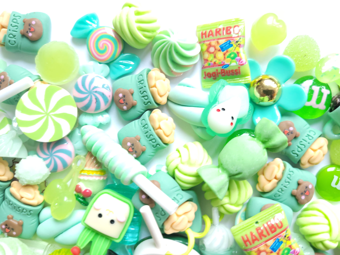 Green Cabochon Mix - Jewellery Making - Decoden Embellishment Crafts
