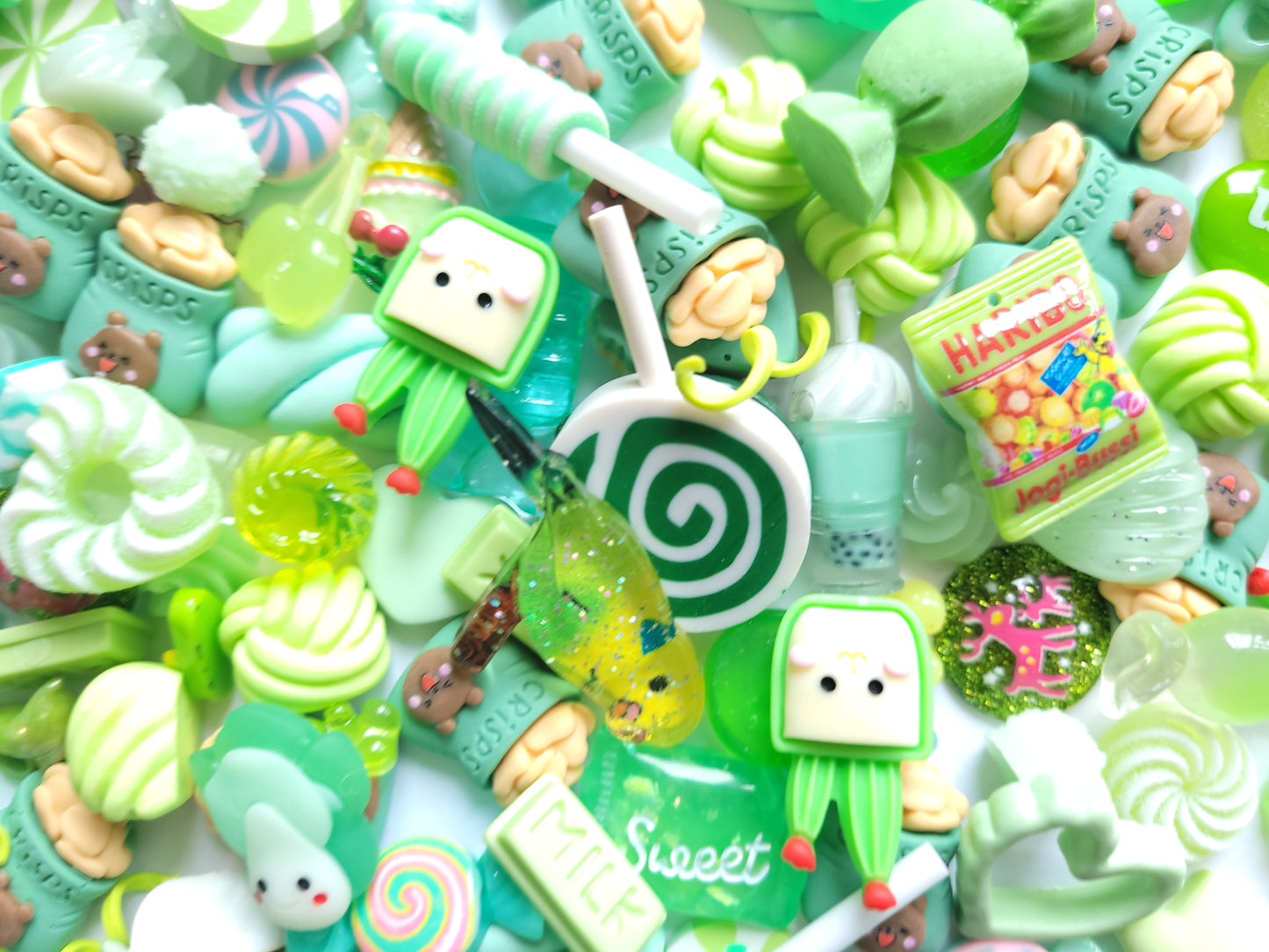 Green Cabochon Mix - Jewellery Making - Decoden Embellishment Crafts