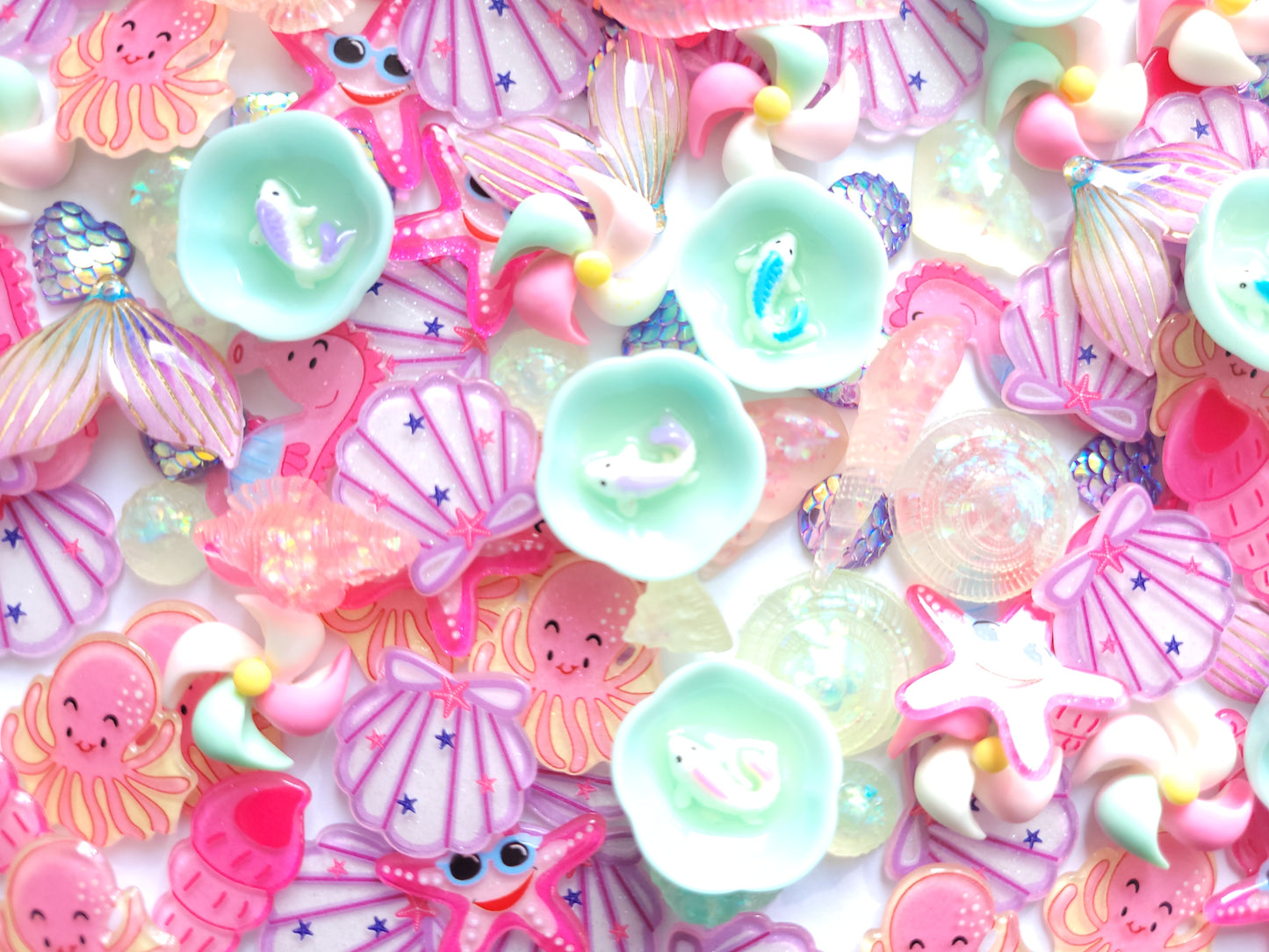 Pink Pastel Ocean Sea Mix - Cabochon Mix