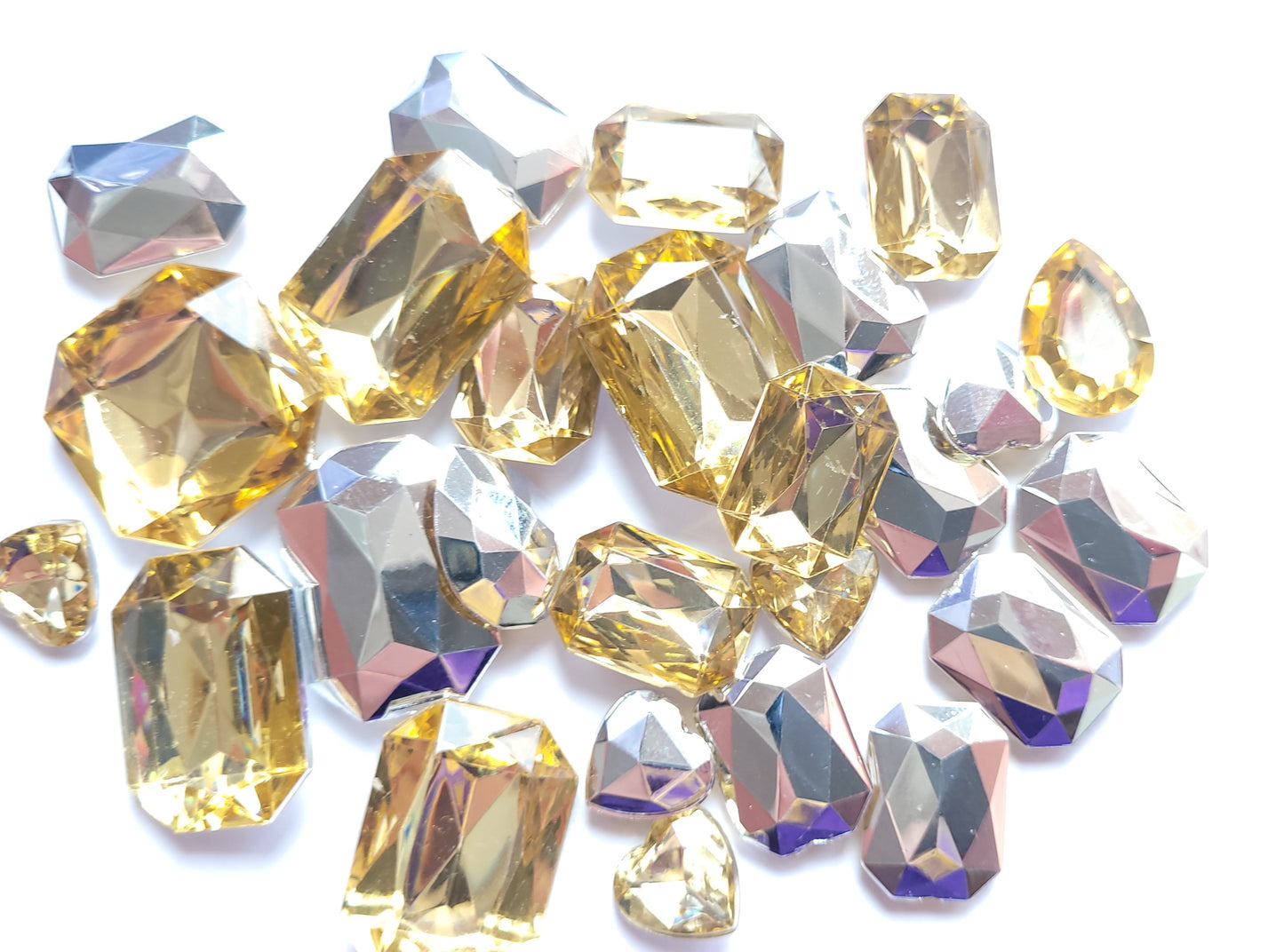 Light Gold Faceted Bling Cabochons