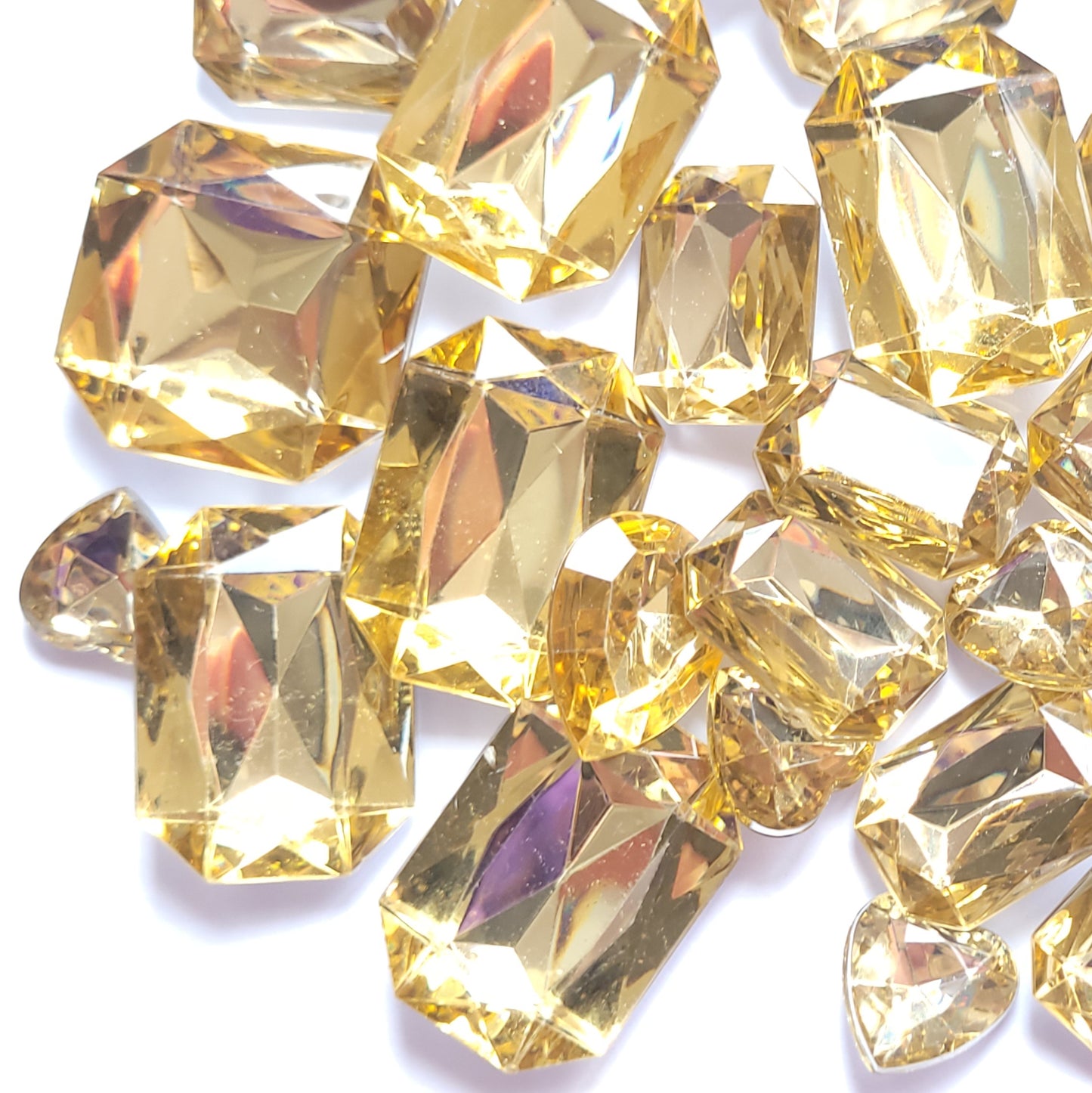 Light Gold Faceted Bling Cabochons