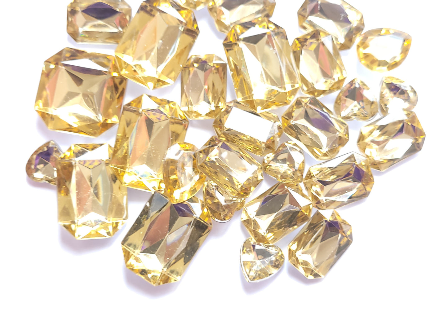 Light Gold Faceted Bling Cabochons