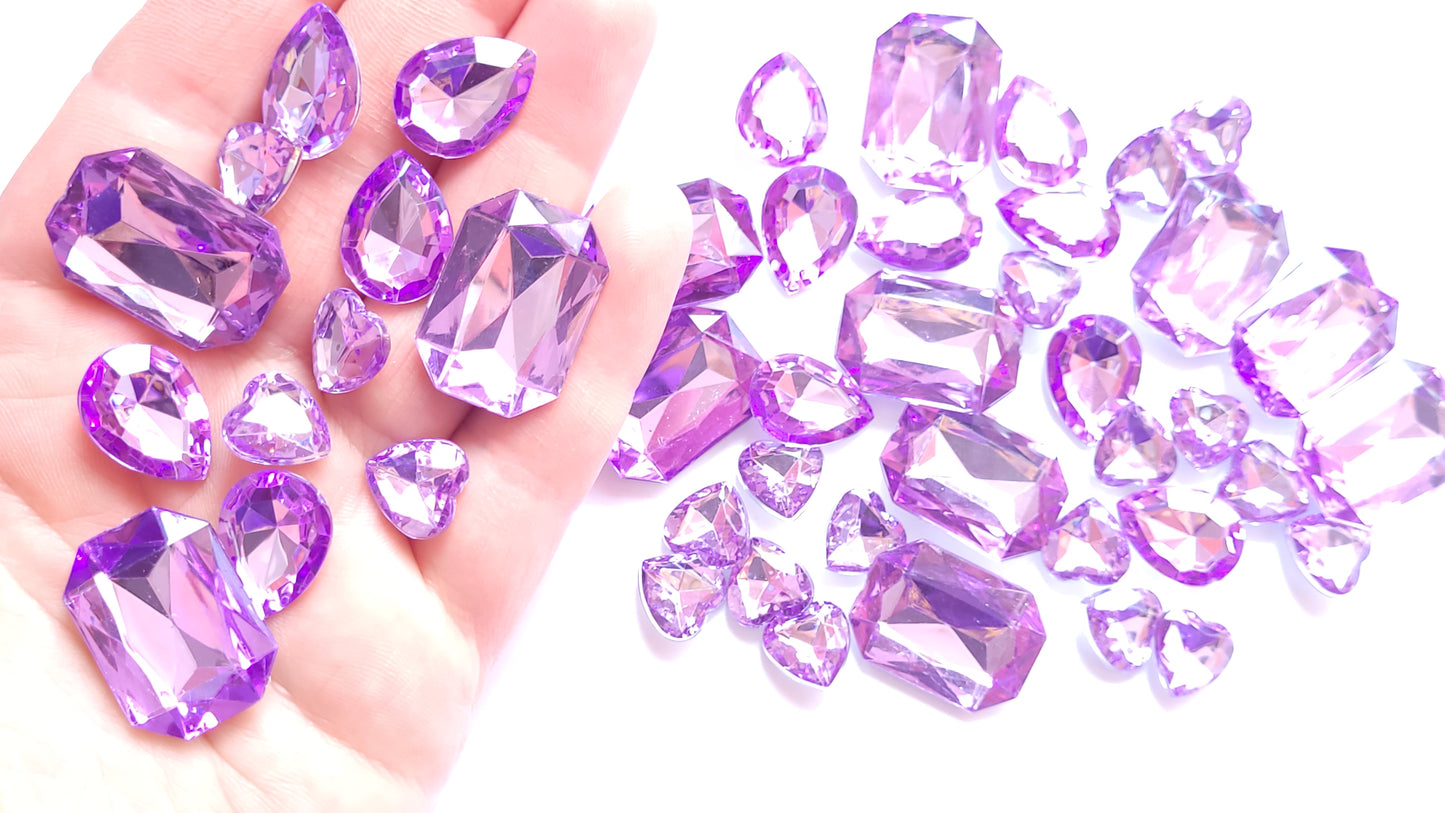 Lilac Bling Faceted Cabochons