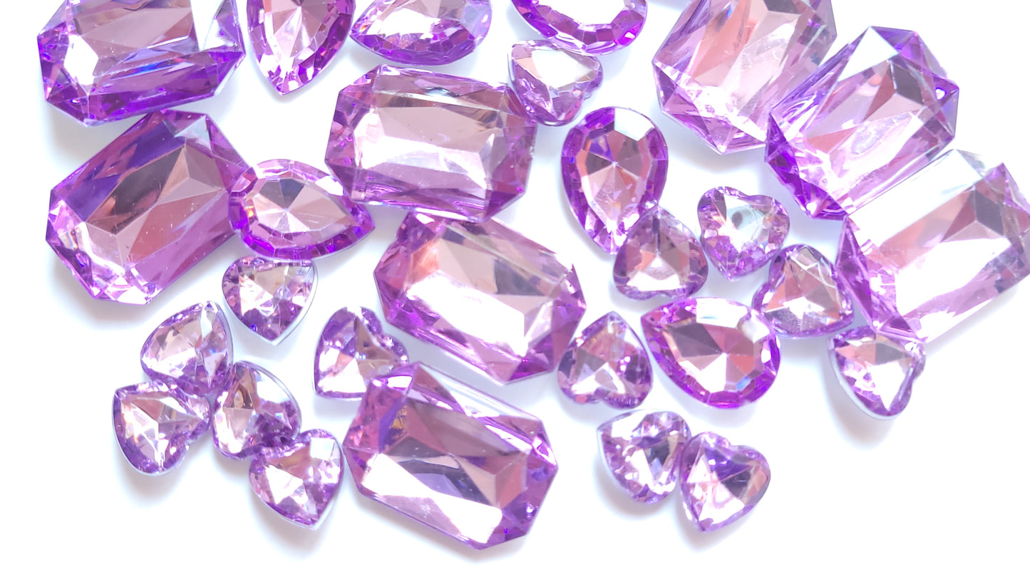 Lilac Bling Faceted Cabochons