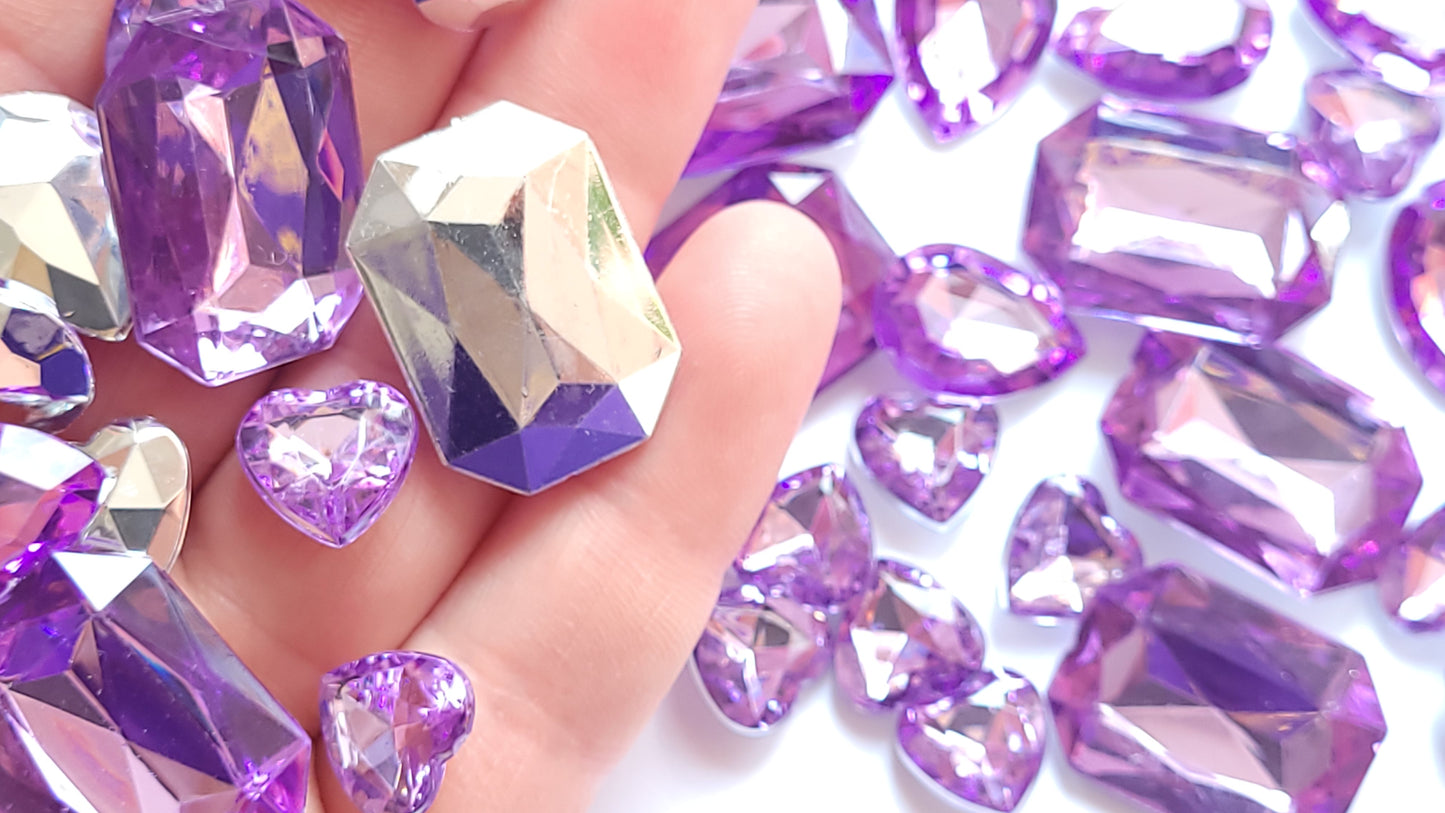 Lilac Bling Faceted Cabochons