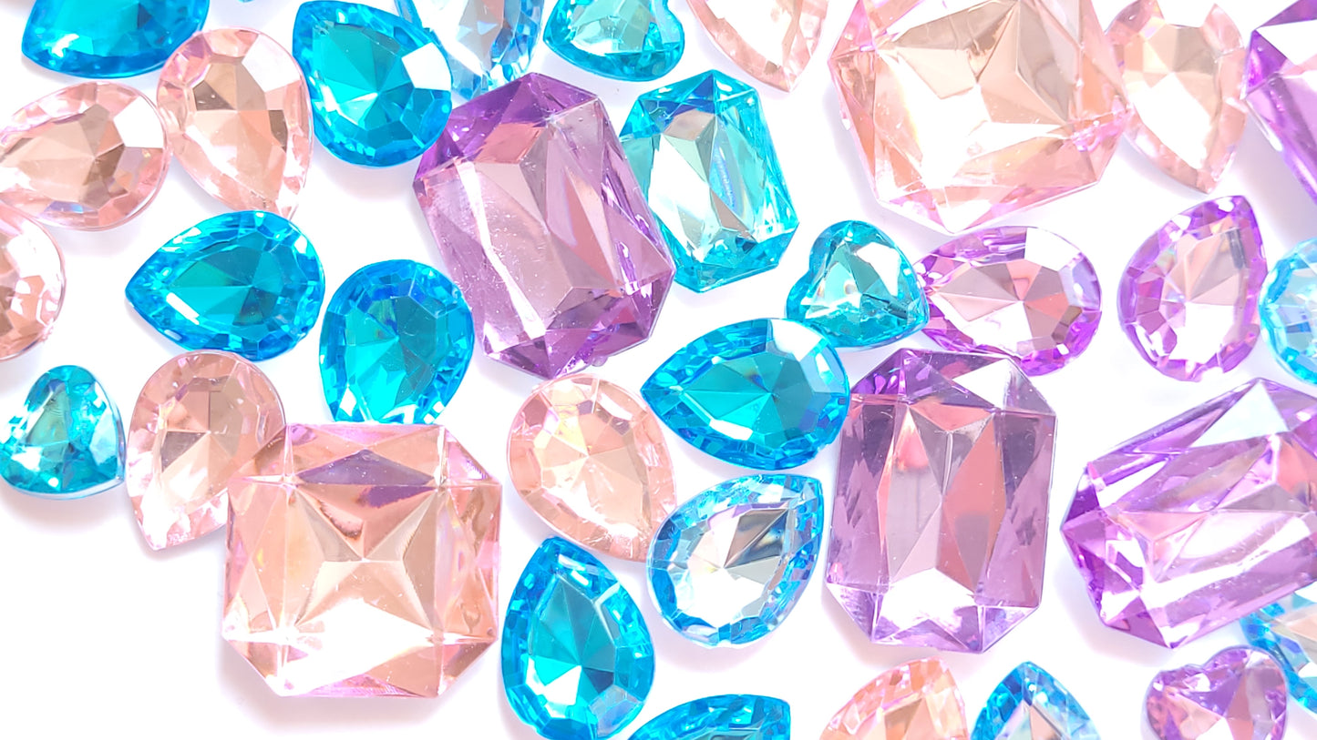 Pastel Bling Cabochons - Pinks & Blues