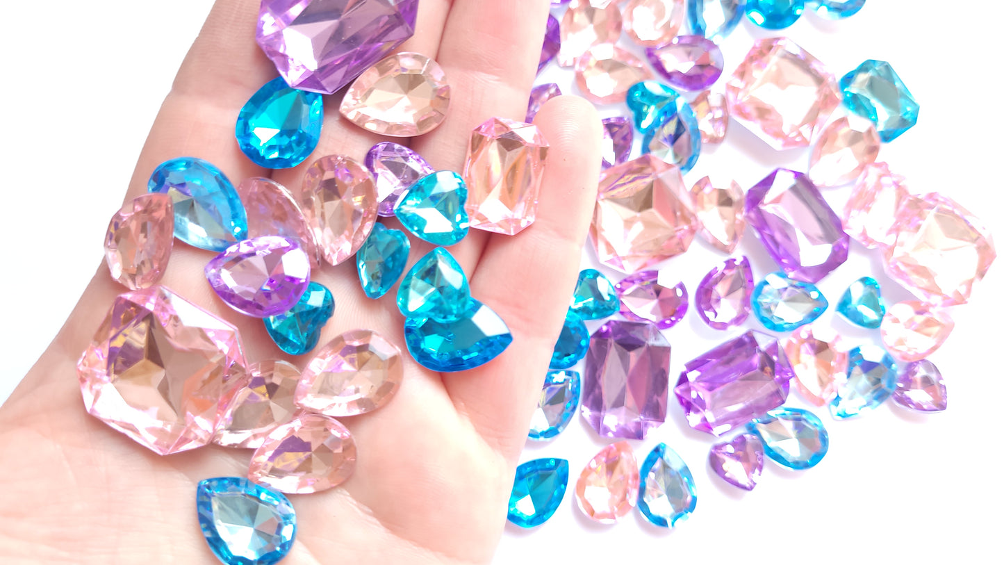 Pastel Bling Cabochons - Pinks & Blues