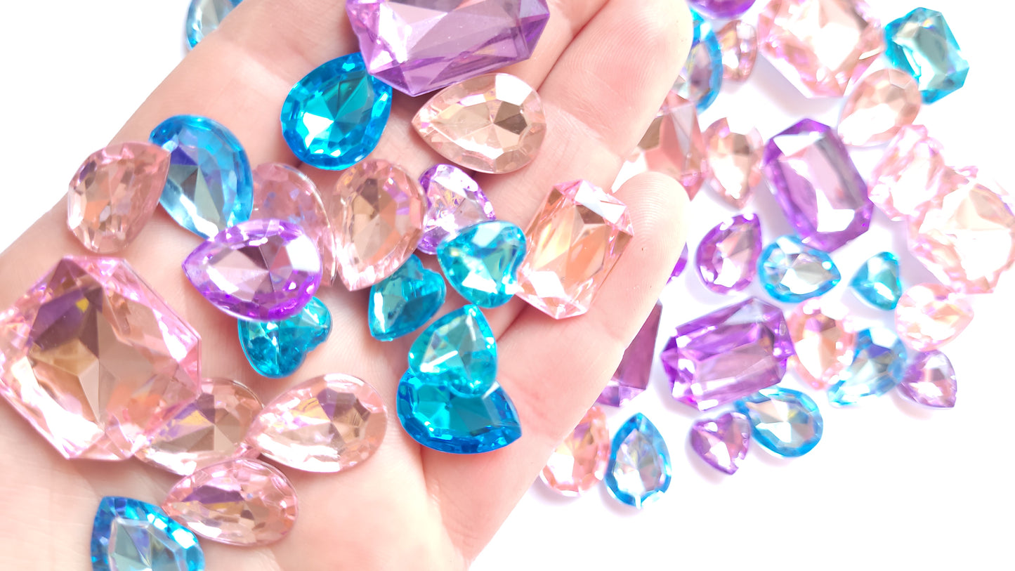 Pastel Bling Cabochons - Pinks & Blues