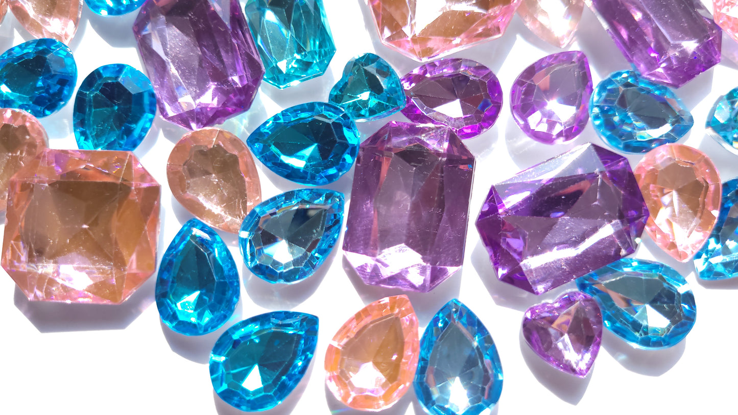 Pastel Bling Cabochons - Pinks & Blues