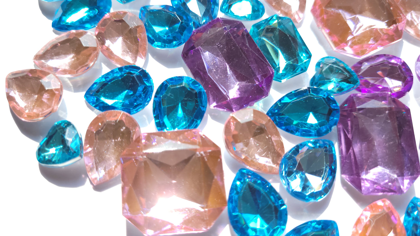 Pastel Bling Cabochons - Pinks & Blues