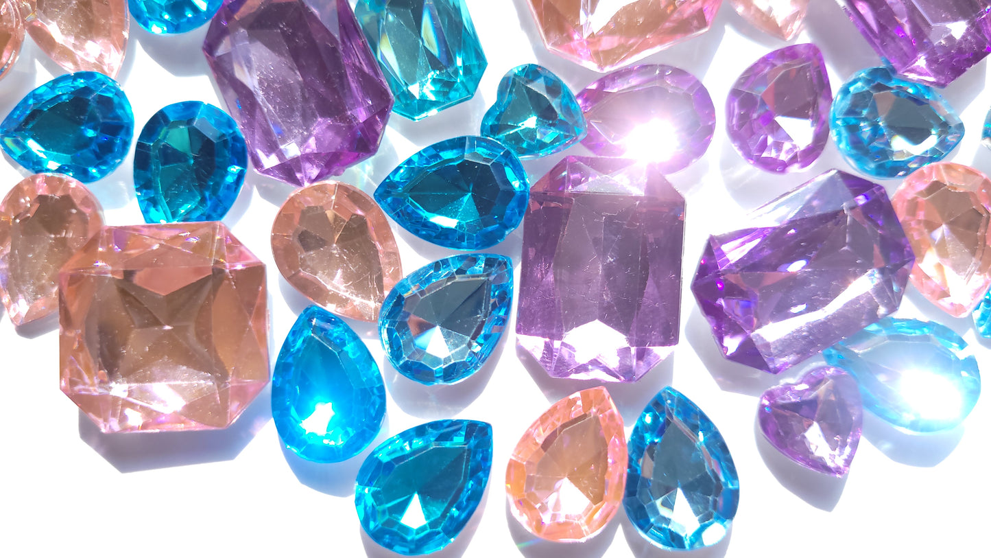 Pastel Bling Cabochons - Pinks & Blues