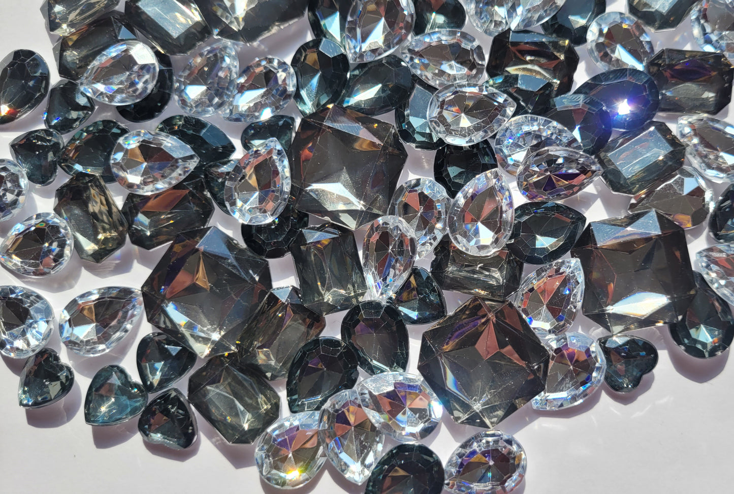 Diamond Mix - Bling Multi Faceted Acrylic Cabochons