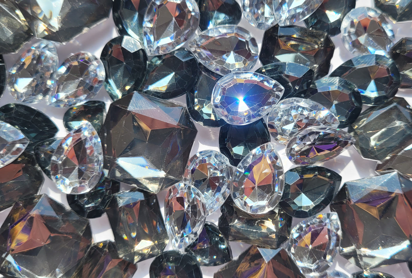 Diamond Mix - Bling Multi Faceted Acrylic Cabochons