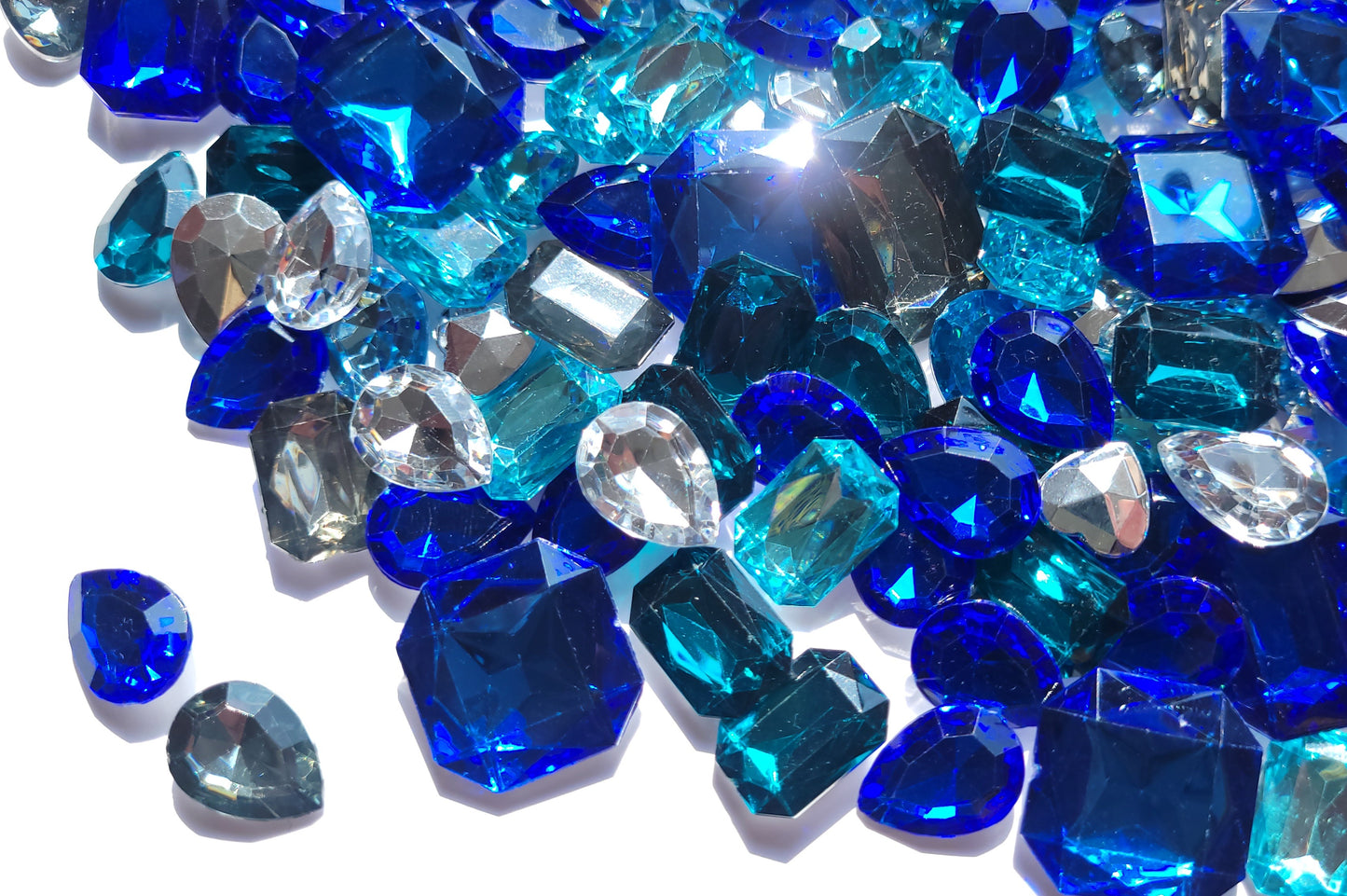 Blue Ocean Faceted Bling Cabochon Mix