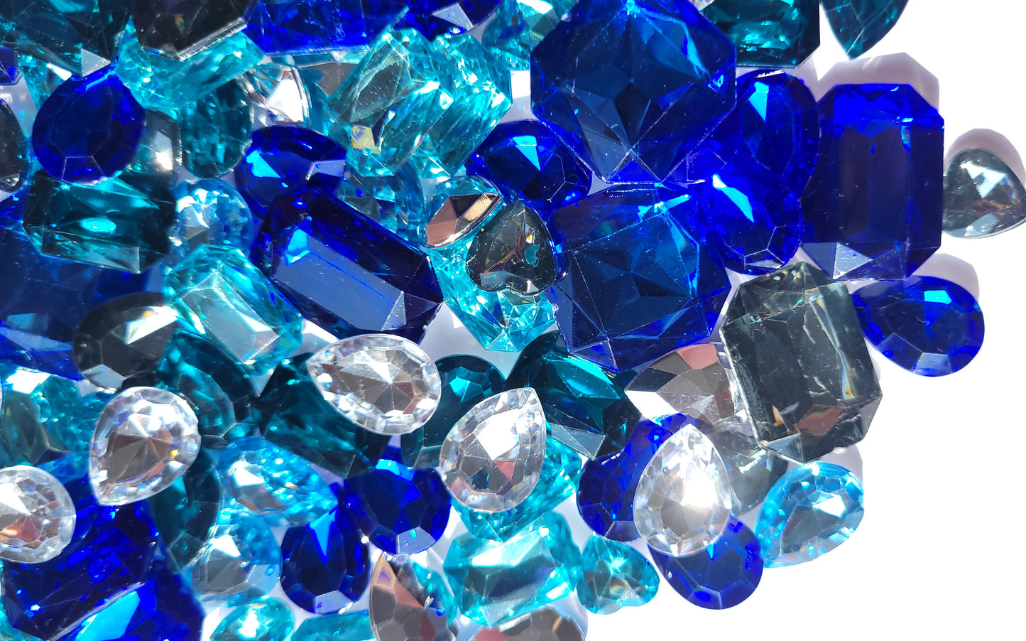Blue Ocean Faceted Bling Cabochon Mix