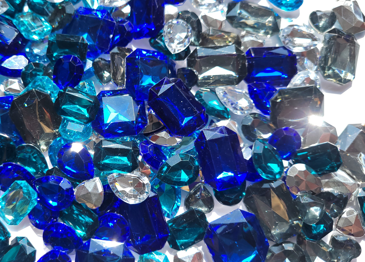 Blue Ocean Faceted Bling Cabochon Mix