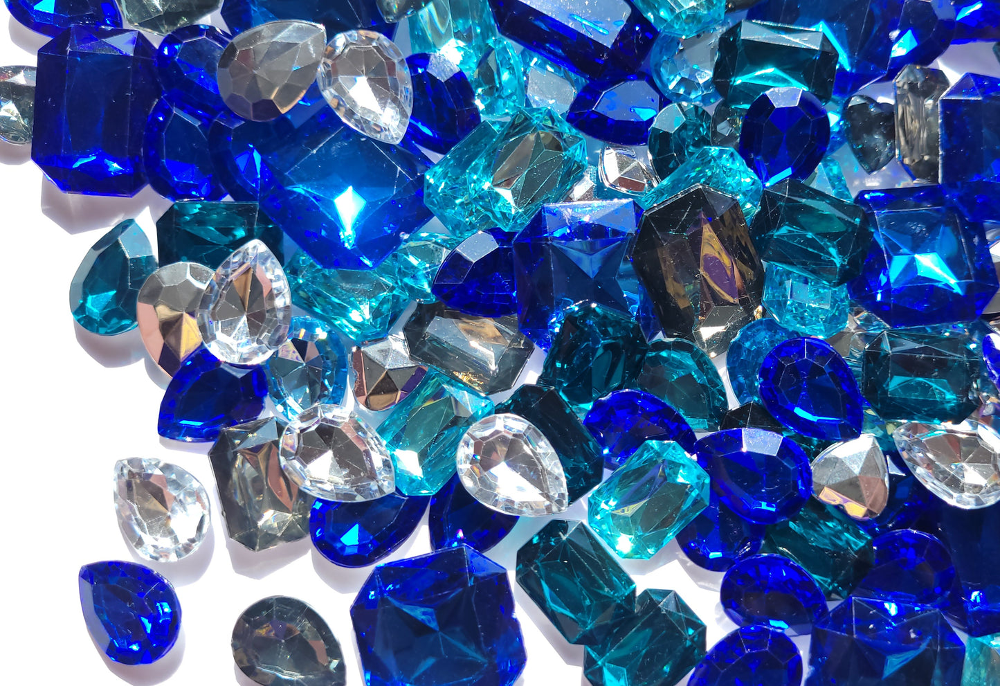 Blue Ocean Faceted Bling Cabochon Mix