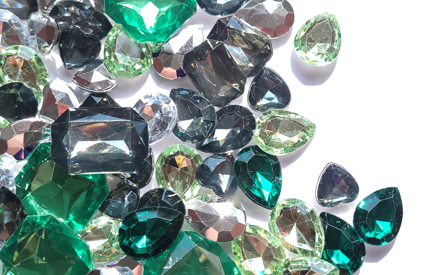 Green Goddess Bling Mix - Faceted Cabochons