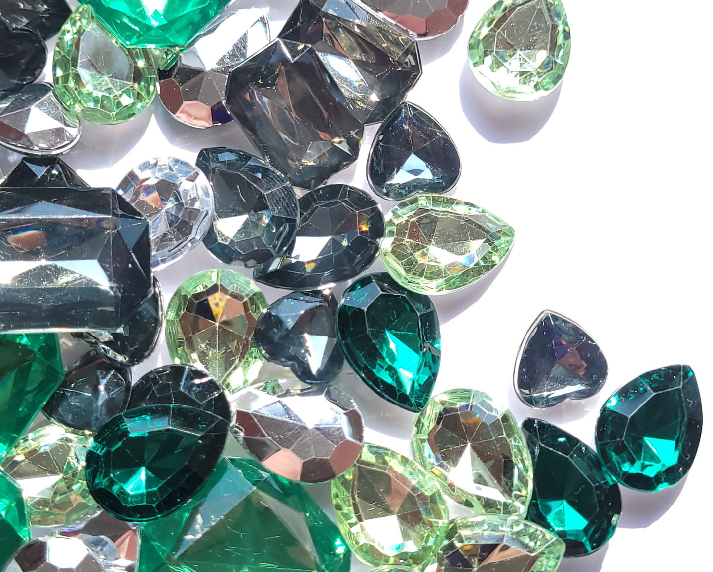 Green Goddess Bling Mix - Faceted Cabochons