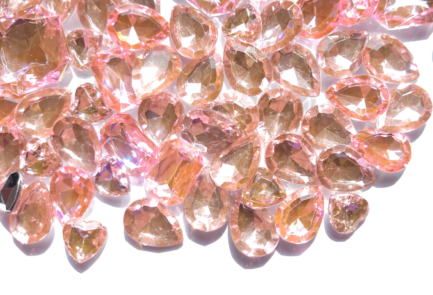 Baby Pink Bling Faceted Cabochon Mix