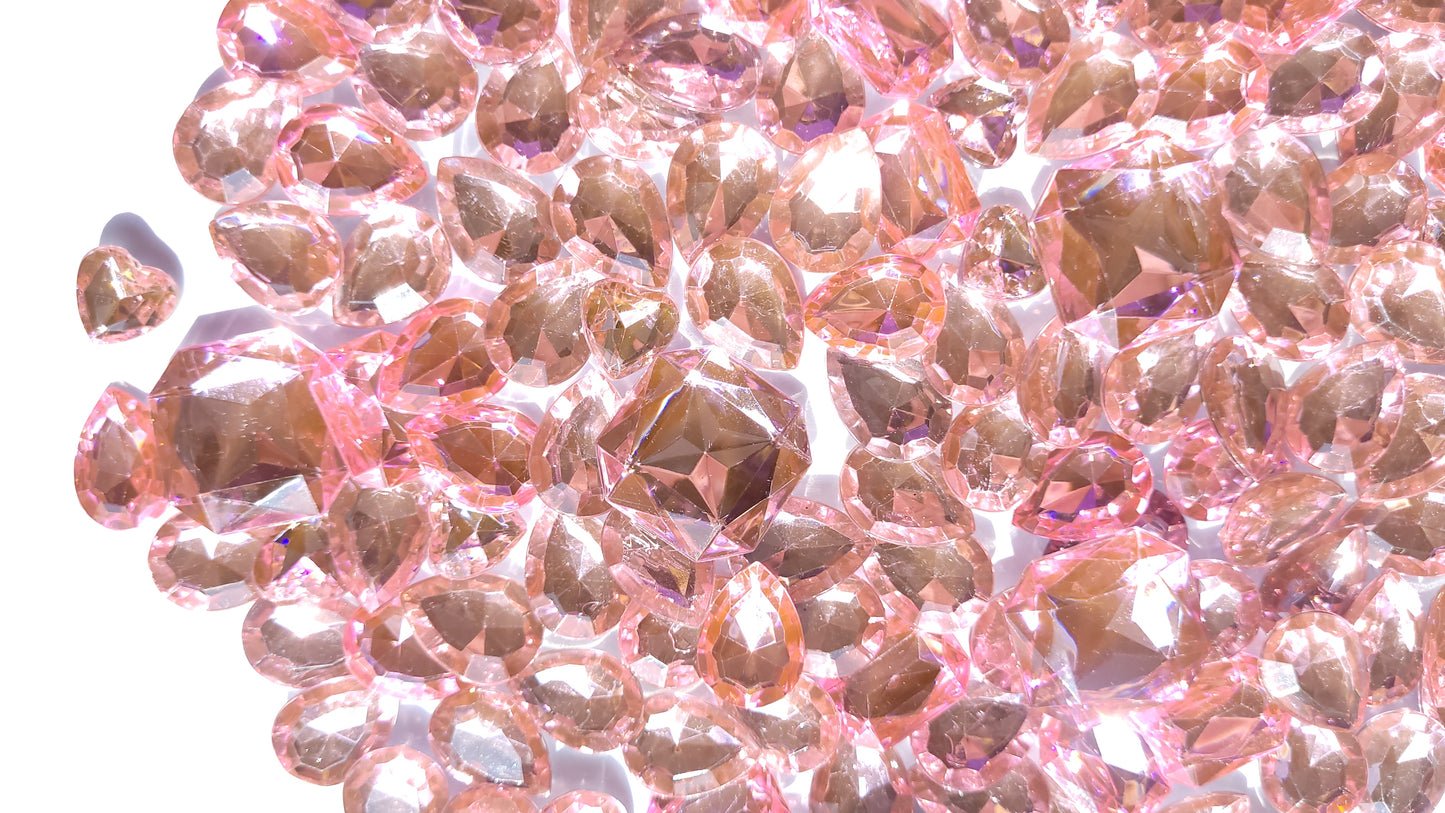 Baby Pink Bling Faceted Cabochon Mix