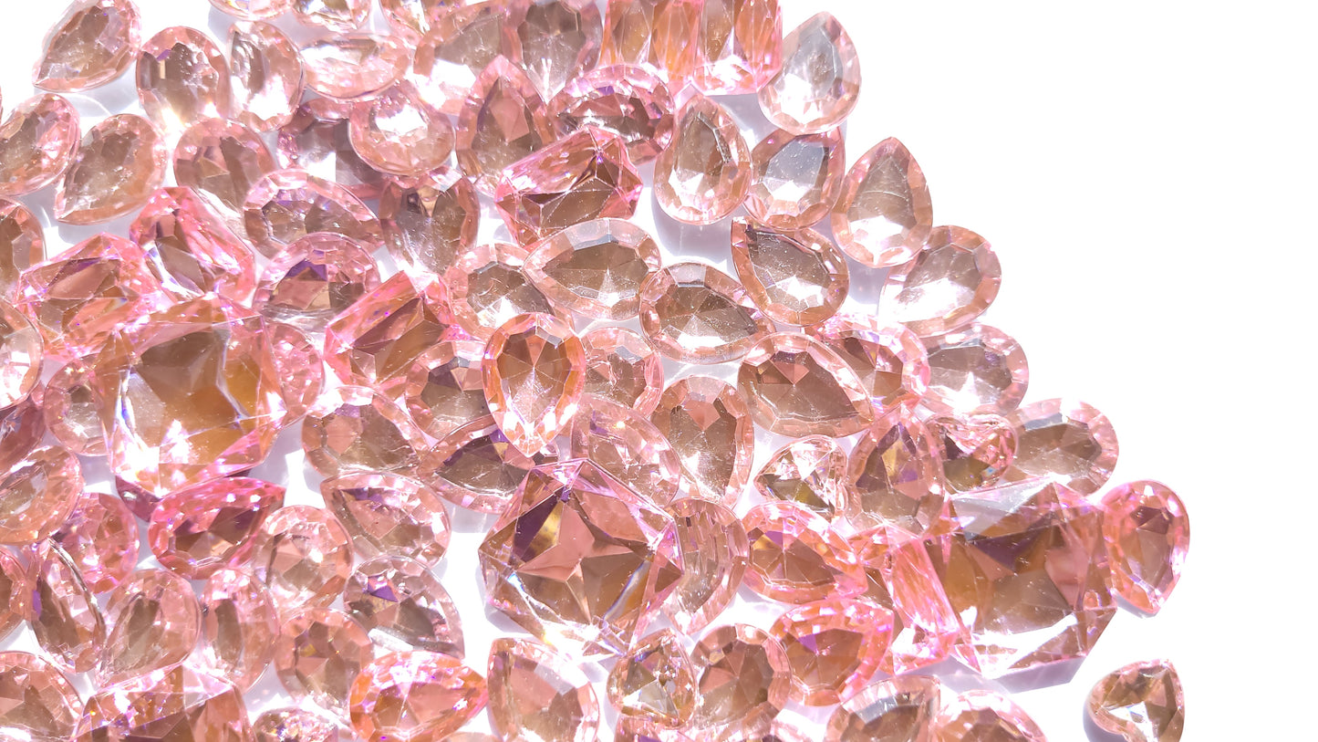 Baby Pink Bling Faceted Cabochon Mix