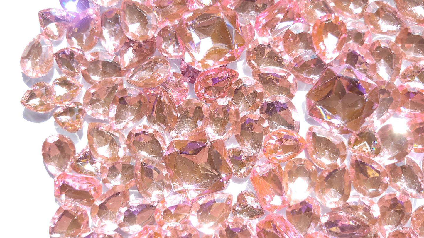 Baby Pink Bling Faceted Cabochon Mix