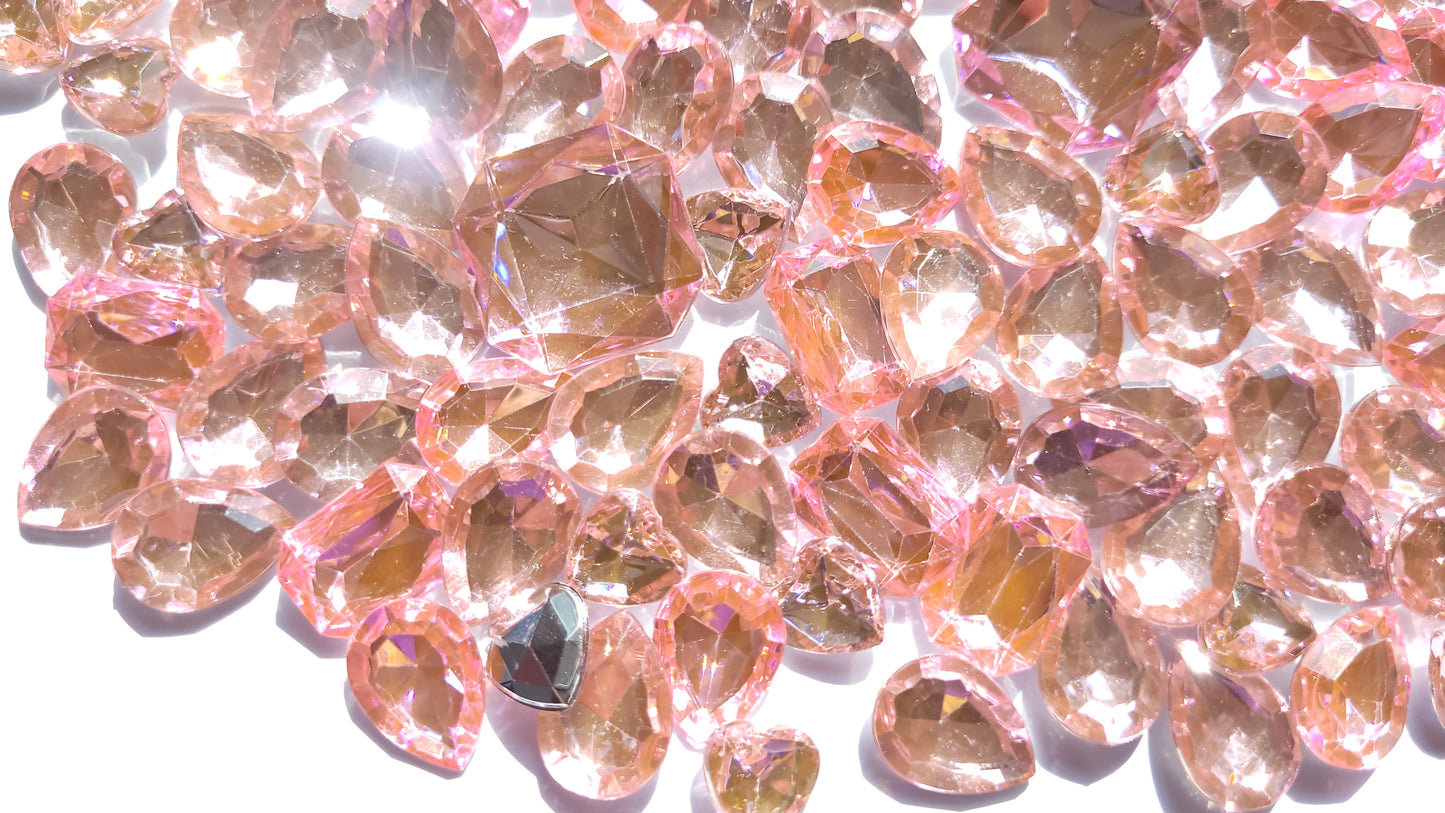 Baby Pink Bling Faceted Cabochon Mix