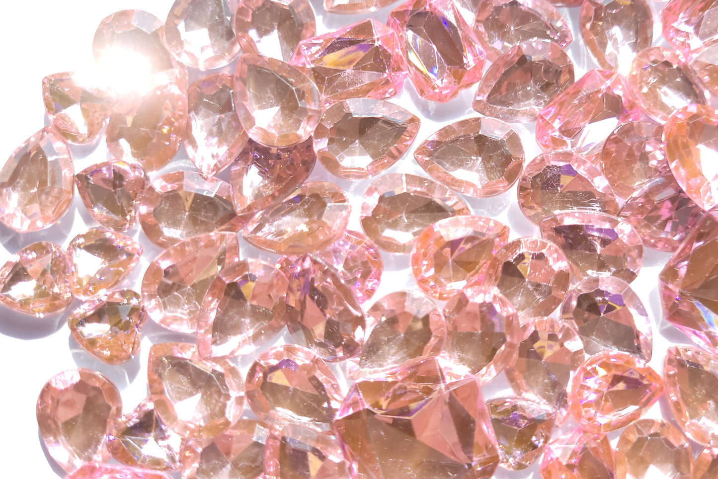 Baby Pink Bling Faceted Cabochon Mix