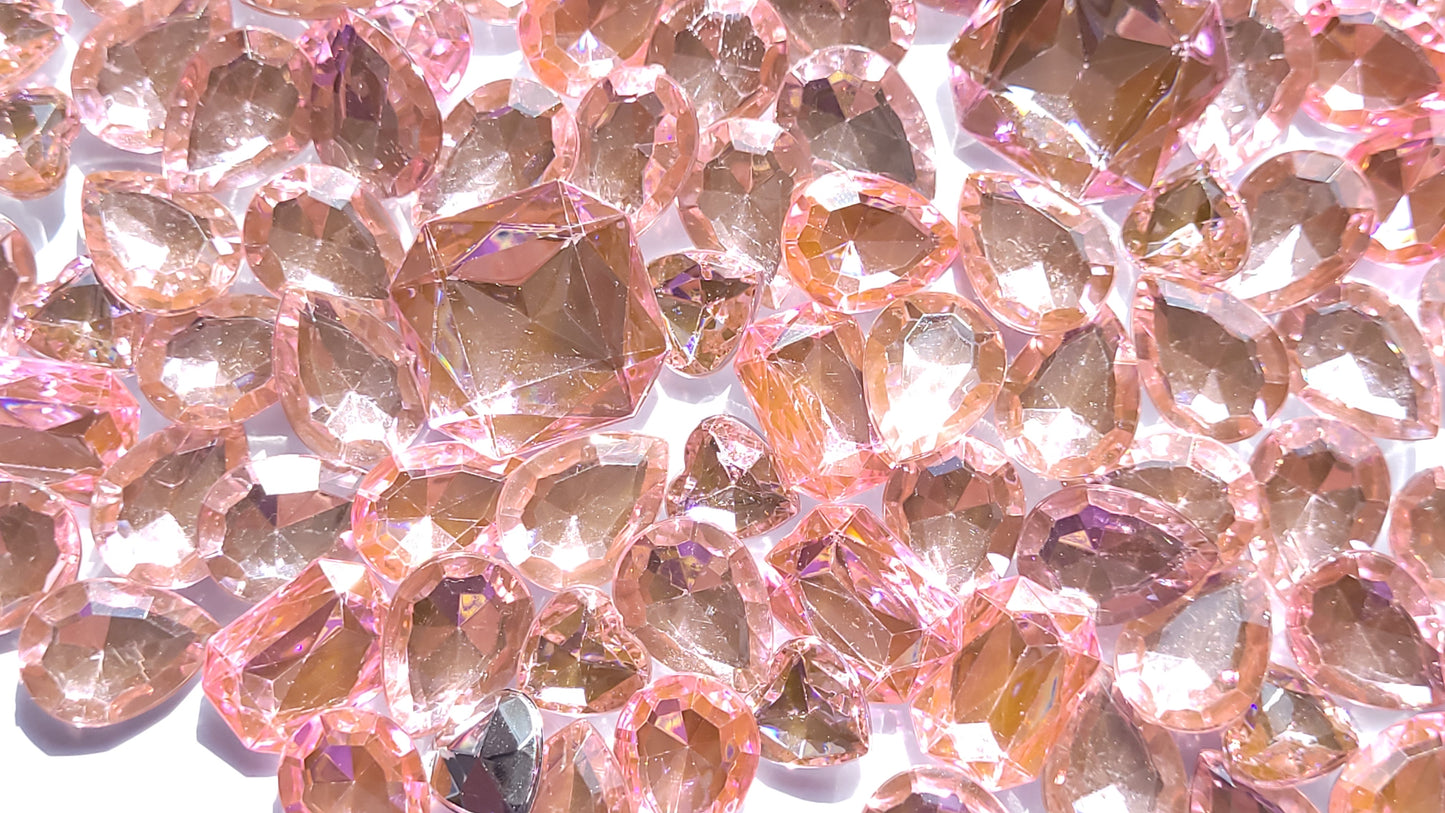 Baby Pink Bling Faceted Cabochon Mix