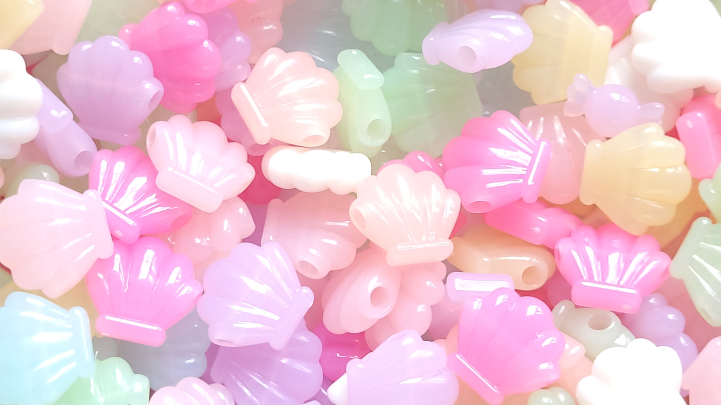 Shell beads - jelly style resin beads